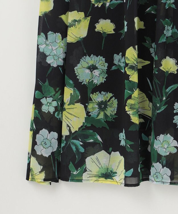 GRACE CONTINENTAL グラデフラワープリントワンピース ブラック