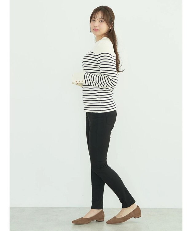 earth music&ecology 裏起毛スキニーパンツ Black