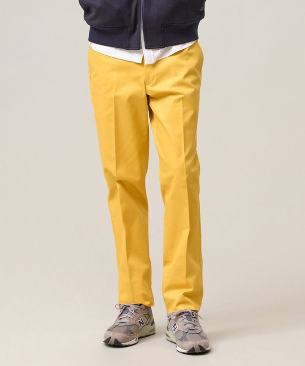 J.PRESS MEN 洗練されたシルエットと機能美【ストレッチ】トリコチン ステムテーパードパンツ イエロー系