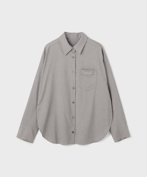 GRACE CONTINENTAL ポケット付オーバーシャツ グレー