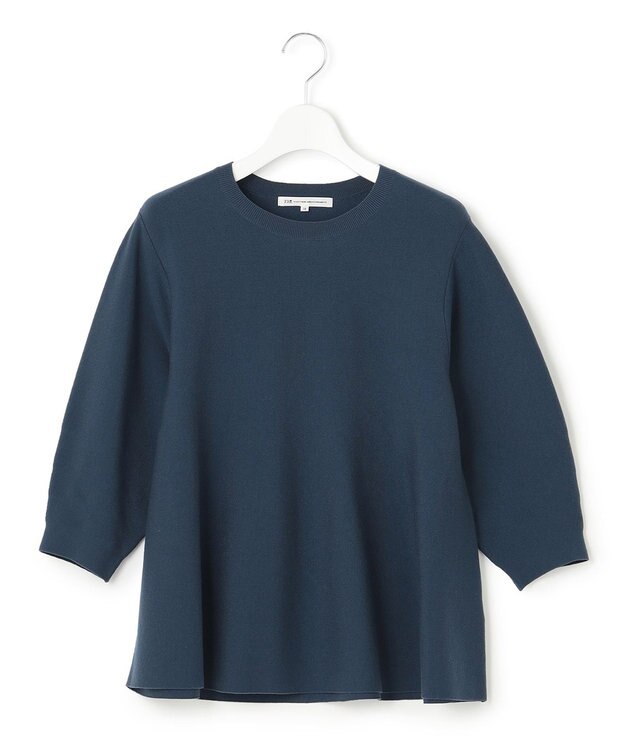 23区 【洗える】テンセルストレッチ フレア ニット ブルー系
