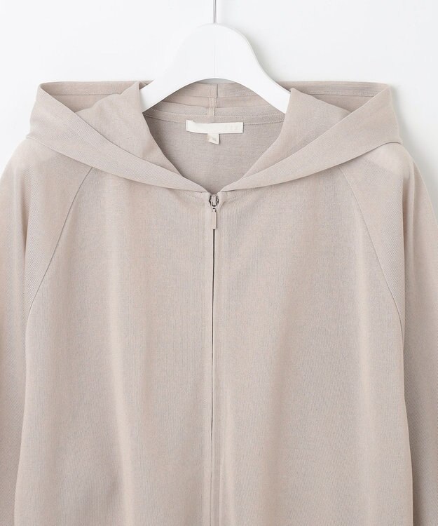 自由区 L 【接触冷感・UVケア・洗える】ファンクショナルジップアップ パーカー サンドベージュ