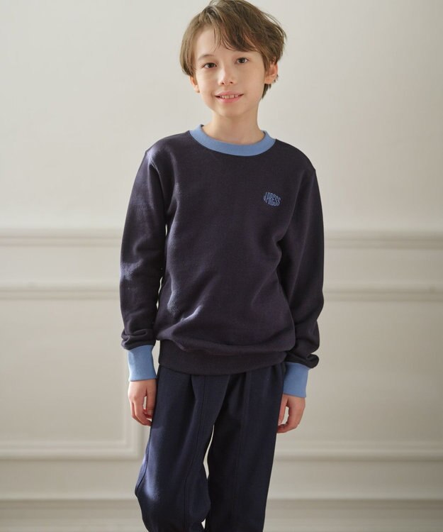 J.PRESS KIDS 【100-130cm】Jバックロゴ エンブロイダリー トレーナー ネイビー系