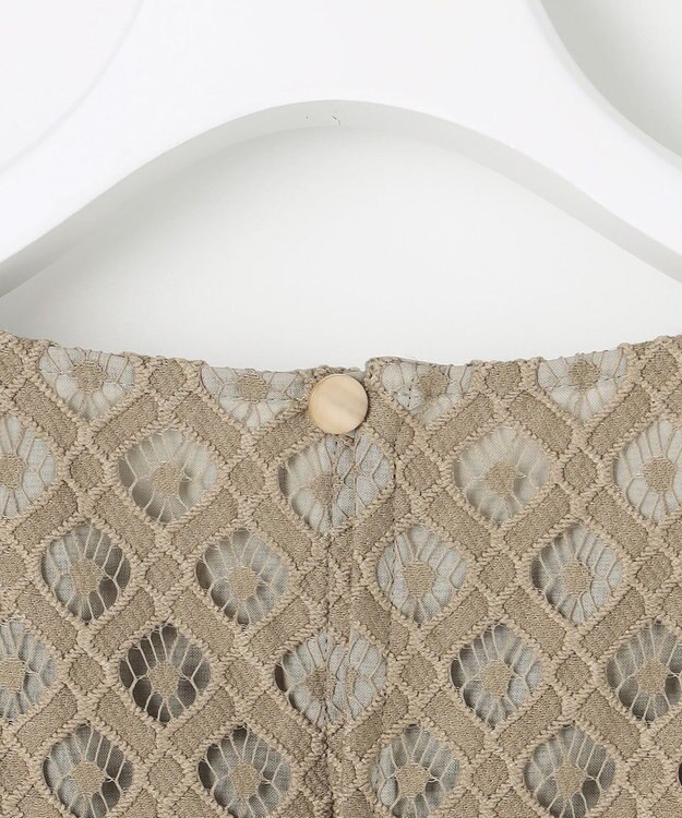 自由区 L パネルレース ブラウス カーキ