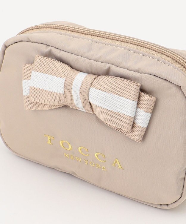 TOCCA 【WEB限定】BICOLOR RIBBON POUCH ポーチ ベージュ系