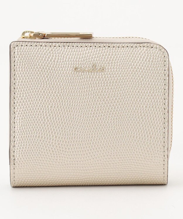 airlist 【コンパクト・上品】Lファスナー二つ折り財布  LUNA  Metallic  ルナメタリック シャンパンゴールド