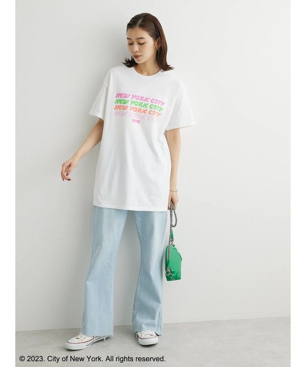 Green Parks ＮＹＣ　ロゴプリントＴシャツ Off White