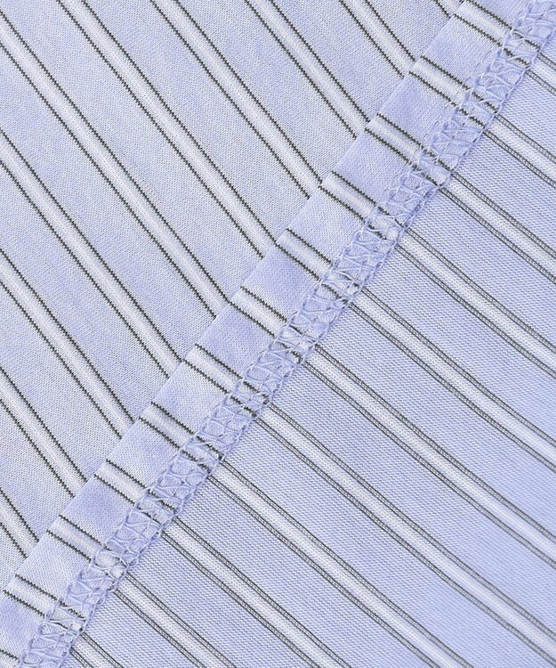 J.PRESS LADIES ストライプジャージー バンドカラー カットソー サックスブルー系1