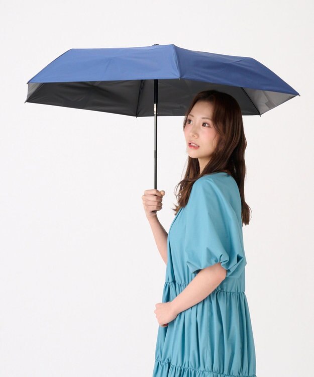 MOONBAT 【3秒で折りたためる日傘/自動開閉】 遮光100% 晴雨兼用 折りたたみ傘 ウラワザ ディープブルー