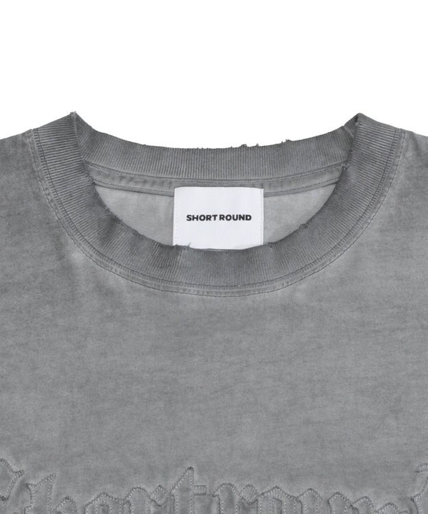 WEGO 【ユニセックス着用ITEM/MLサイズ展開】コールドダイダメージアップリケT（LS） グレー