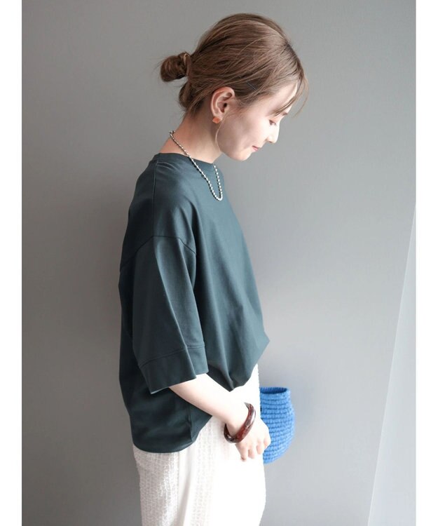 AMERICAN HOLIC 接触冷感ＳＺ５分袖カットプルオーバー Charcoal Gray