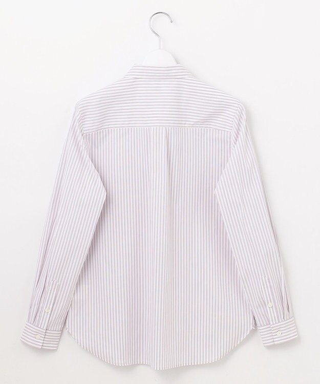 J.PRESS LADIES L 【洗える】BEZ ストライプ シャツカラー ブラウス ふじ色系1