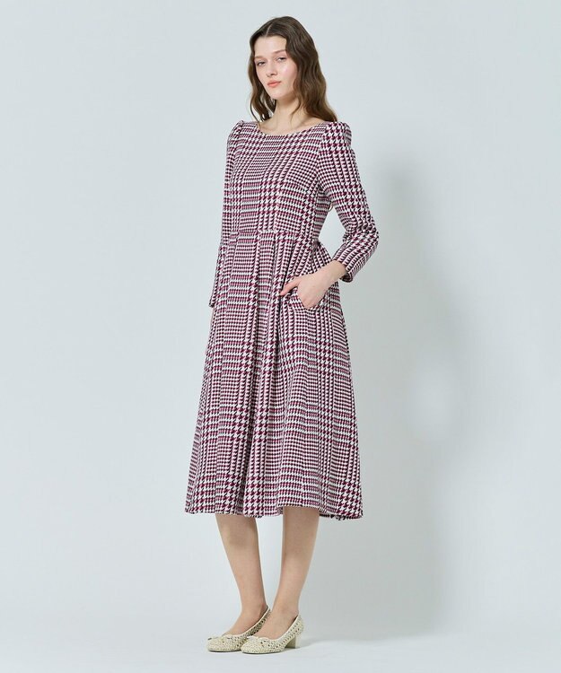 TOCCA 【百田夏菜子さん着用】【消臭】FROSTED CHECK TWEED ドレス アイボリー系