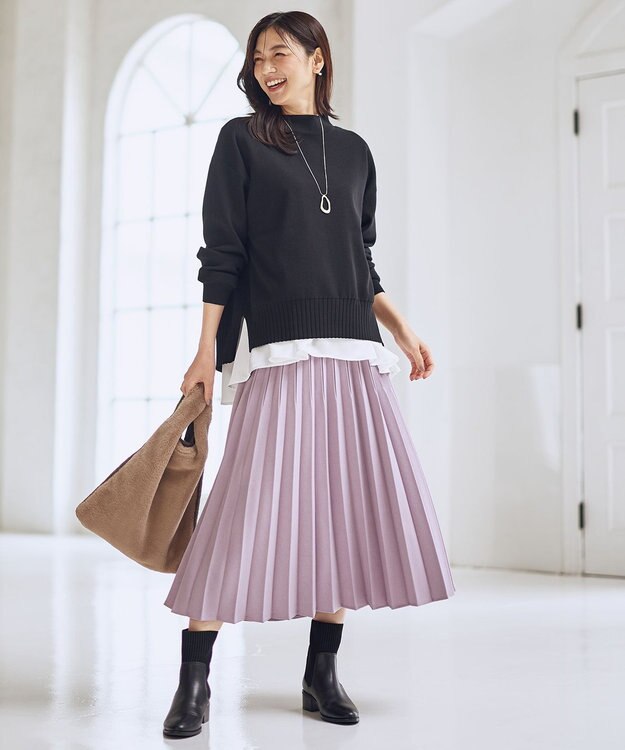 ANY 【5色展開】ハイネックデイリーニット ブラック