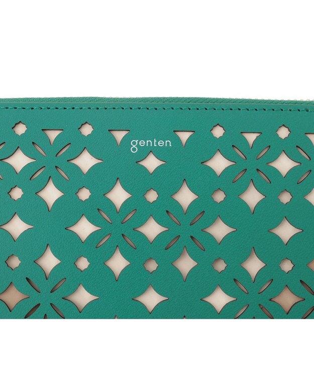 genten クアドリフォリオ 長財布 エメラルド