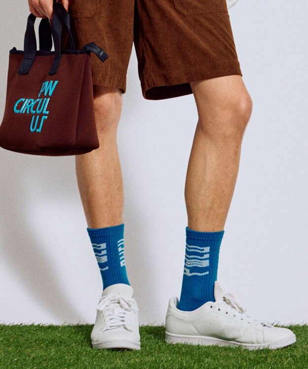 PW CIRCULUS 【MEN】WAVYロゴソックス ゴルフ ブルー系