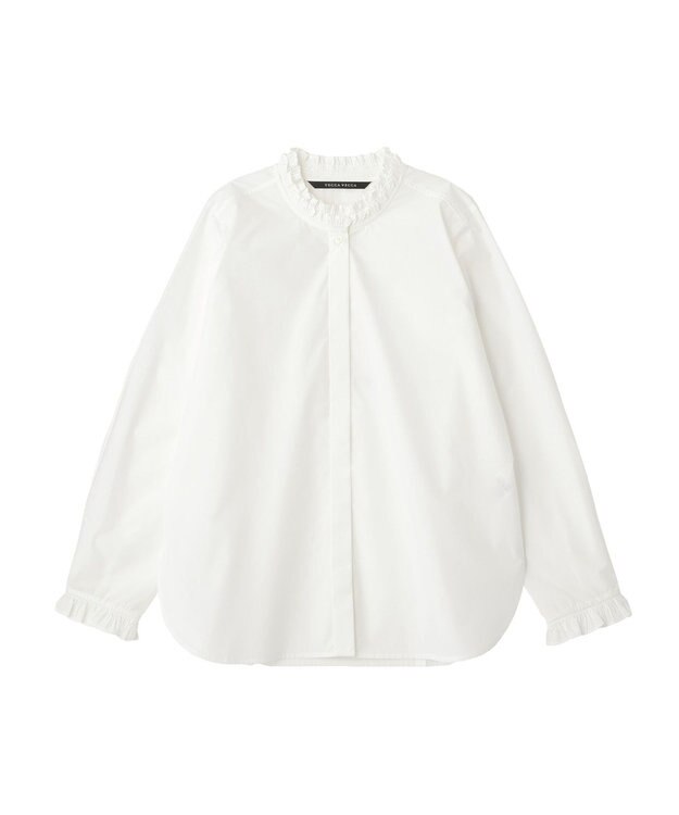 YECCA VECCA イージケアフリルカラーシャツ Off White