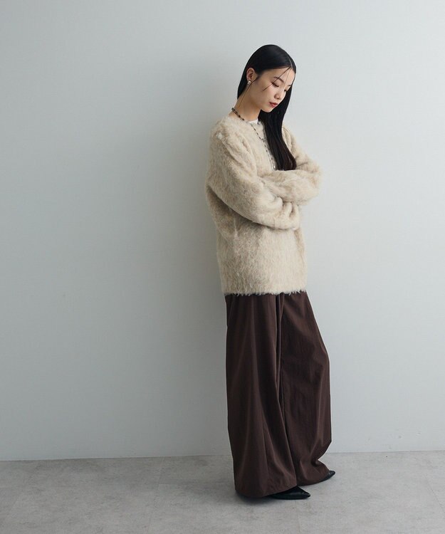 Green Parks 前後２ｗａｙキーネックシャギーニット Beige