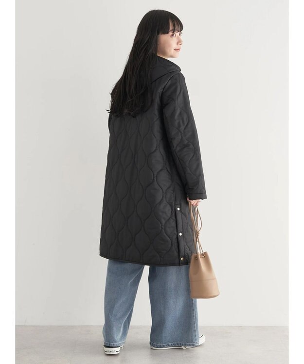 earth music&ecology ２ｗａｙキルティングコート Black