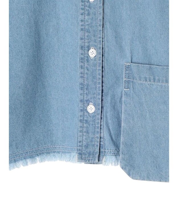 earth music&ecology クロップドポケットポイントシャツ Sax