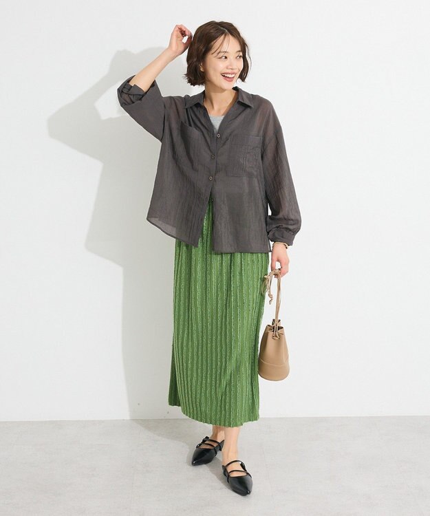 CRAFT STANDARD BOUTIQUE カットジャガードスカート Green