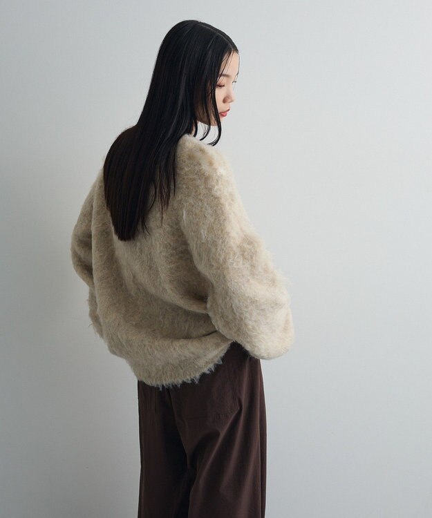 Green Parks 前後２ｗａｙキーネックシャギーニット Beige