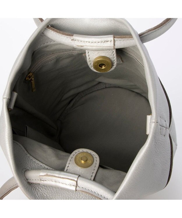 UNBILLION 【テレビ ドラマ着用アイテム】ペルケ perche / 姫路レザー丸手ハンドル2wayバケツバッグ ライトシルバー