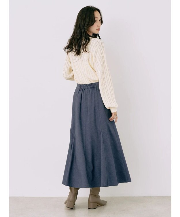 earth music&ecology 刺繍入りケーブルニットプルオーバー Ivory