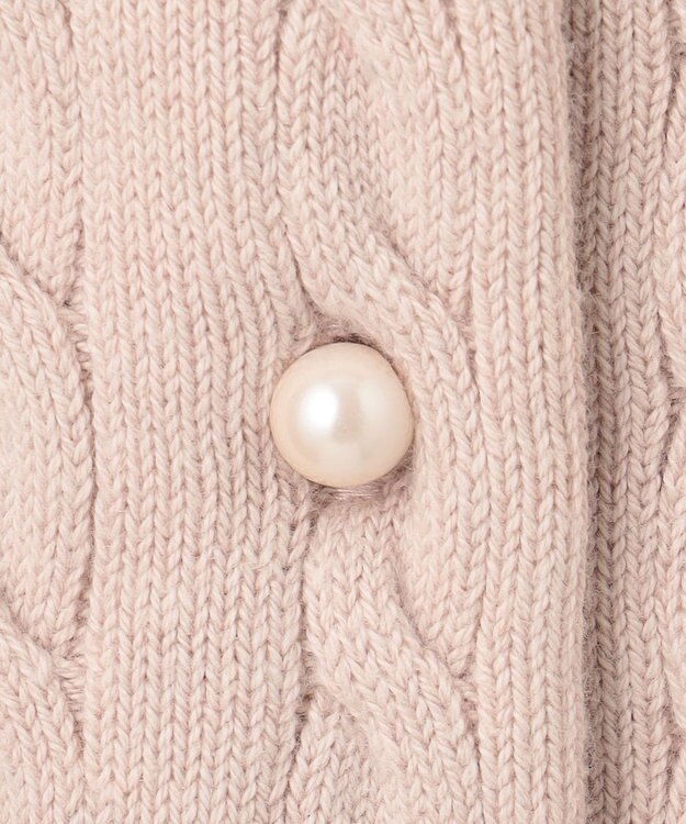 組曲 L 【前後着用可】コットンカシミヤ混2WAYケーブル ニット ピンクベージュ系