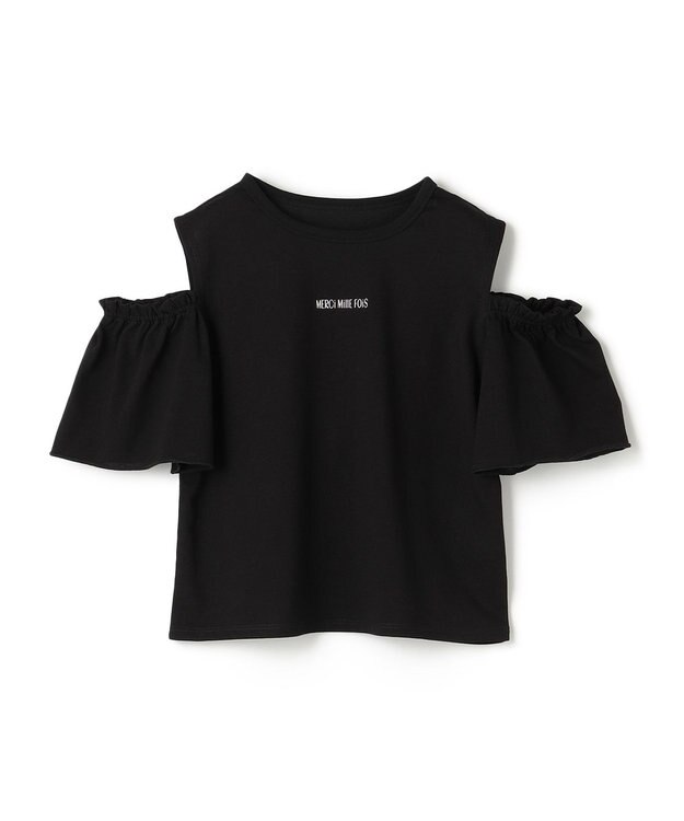 UNFILO 【110-150cm】アソート デザインTシャツ ブラック[オープンショルダー]