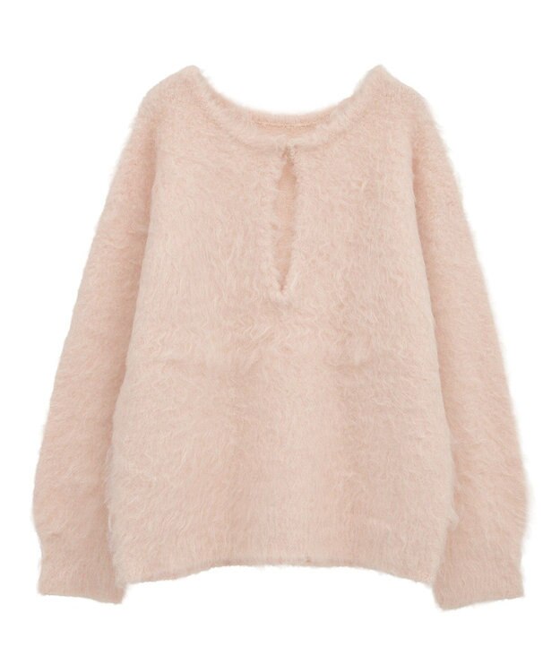 Green Parks 前後２ｗａｙキーネックシャギーニット Pink