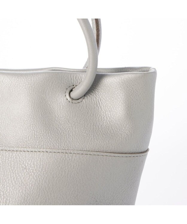 UNBILLION 【テレビ ドラマ着用アイテム】ペルケ perche / 姫路レザー丸手ハンドル2wayバケツバッグ ライトシルバー