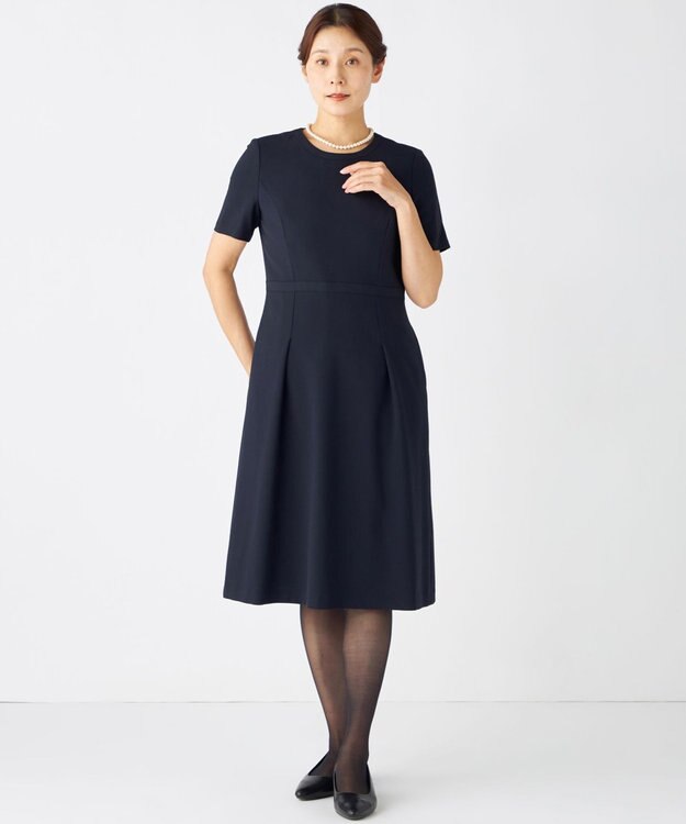 自由区 FORMAL 【お受験/セレモニーに】濃紺洗える/ストレッチワンピース+ジャケット ネイビー系