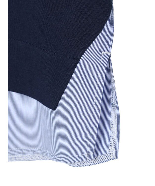 Green Parks 裾ドッキングレイヤー風７分袖プルオーバー Navy