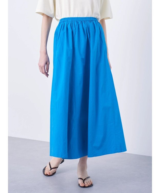 Green Parks Ｉ　切替ギャザーロングスカート Blue