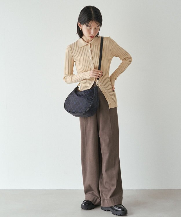 russet ナイロンジャガード2WAYショルダーバッグ(CE-1620) Black/Navy