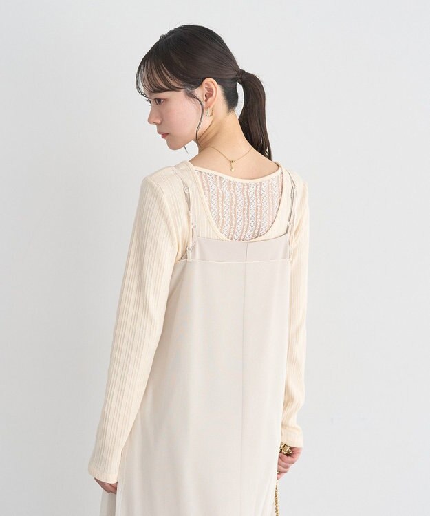 earth music&ecology SET2点チュール＆キャミワンピース Ecru