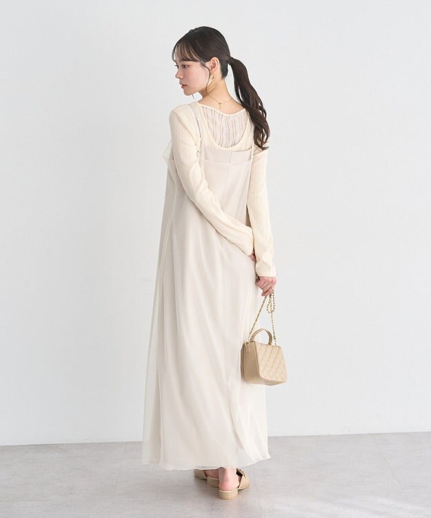 earth music&ecology SET2点チュール＆キャミワンピース Ecru