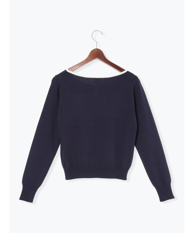 Te chichi スクエアチャームキーネックプルオーバー ネイビー