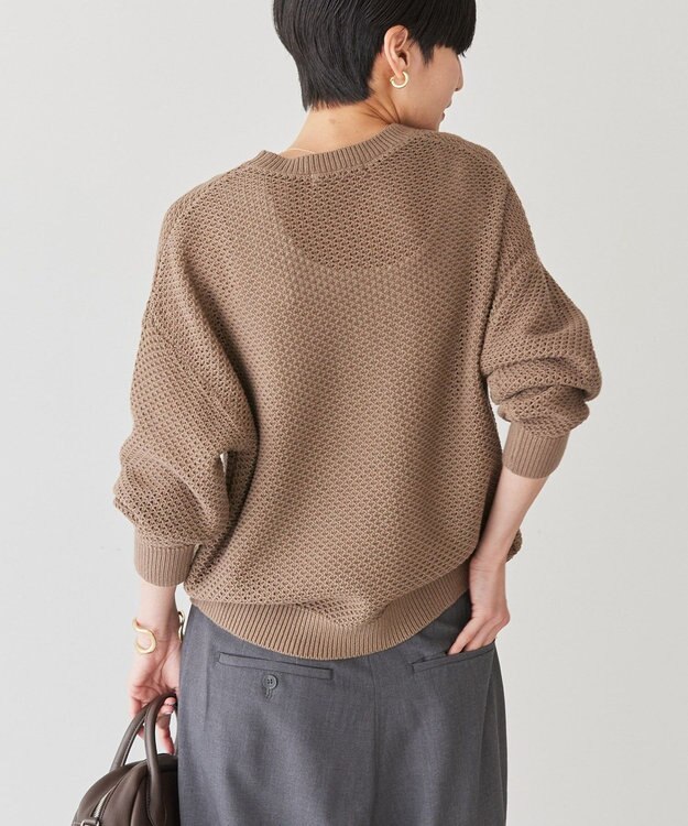 AMERICAN HOLIC 透かし編みニットプルオーバー Mocha