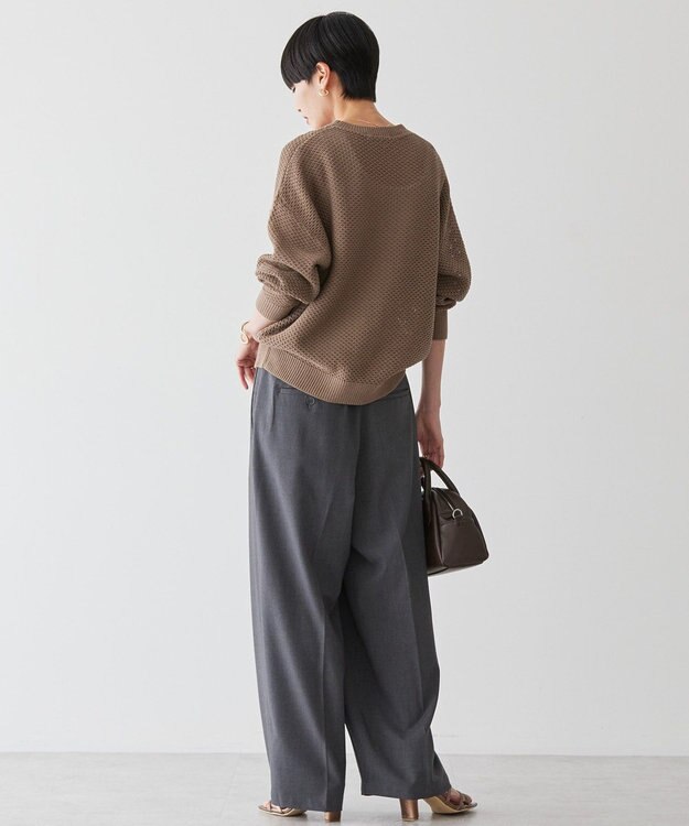 AMERICAN HOLIC 透かし編みニットプルオーバー Mocha