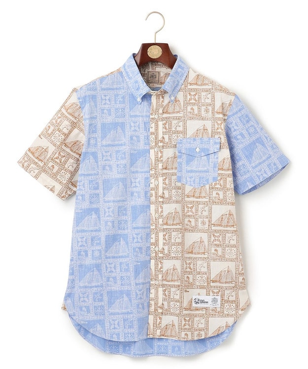 J.PRESS MEN Reyn spooner×J.PRESS リバースプリントクレイジーシャツ サックスブルー系9