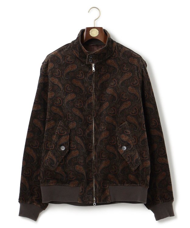 J.PRESS MEN ペイズリープリント コーデュロイ ゴルフジャケット ダークブラウン系