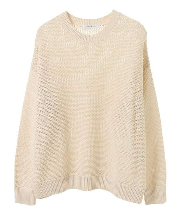 AMERICAN HOLIC 透かし編みニットプルオーバー Ivory