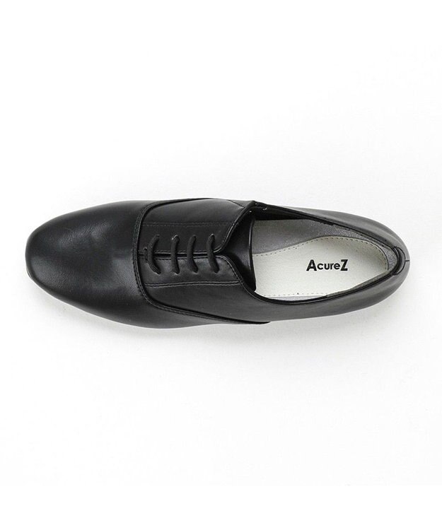 AcureZ レースアップフラットシューズ「母趾にやさしいカジュアルタイプ」 ブラック