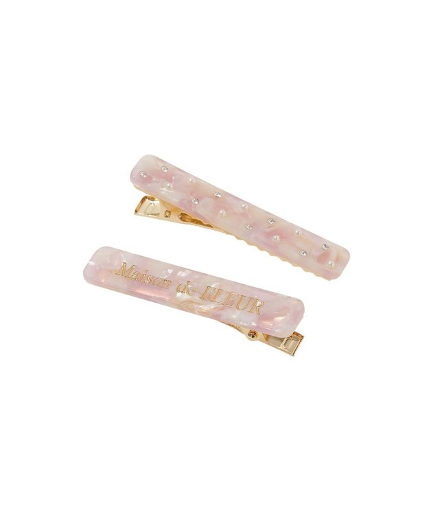 Maison de FLEUR 2セットアセチロゴクリップ Ivory