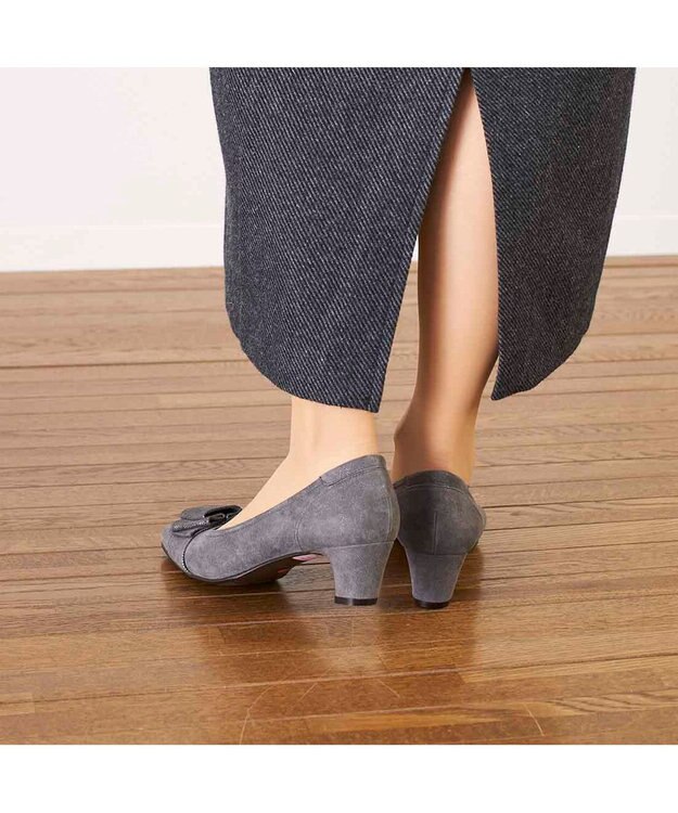 Riz raffinee <Riz raffinee>ドレープデザインモチーフパンプス グレーメタリック
