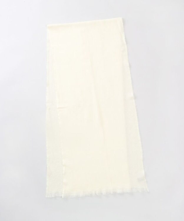 AURORA 【 LANVIN COLLECTION（ランバン コレクション） 】エアリーカシミヤ中厚無地ストール オフホワイト