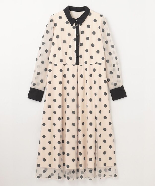 GRACE CONTINENTAL ラメドット刺繍ドレス キナリ