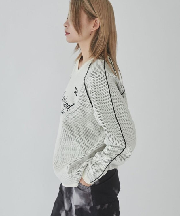 WEGO 【ユニセックス着用ITEM】ゲームロゴメッシュジャガードプルオーバー オフホワイト